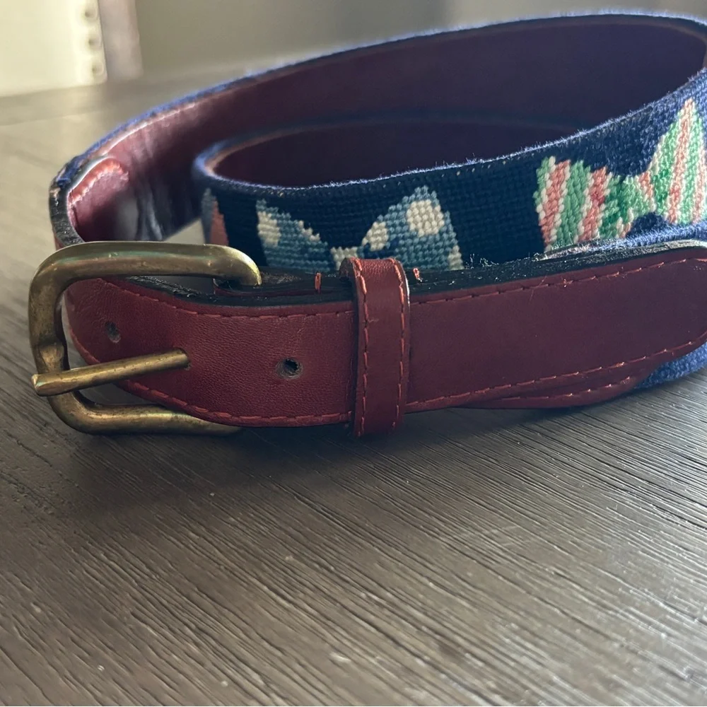 Hand-Stitched Needlepoint Boys Belt